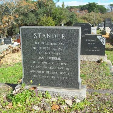 STANDER Jan Frederick 1897-1972 &amp; Winifred Helena GOUS 1897-1979