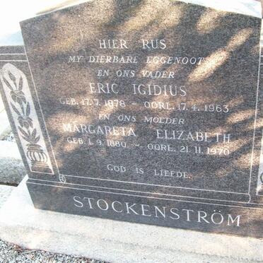 STOCKENSTROM Erick Igidius 1878-1963 &amp; Margaretha Elizabeth 1880-1970