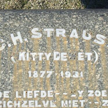 STRAUSS C.H. nee DE WET 1877-1931