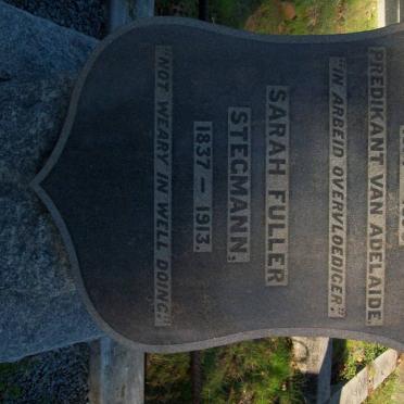 STEGMANN G.W. 1814-1890 :: STEGMANN Sarah Fuller 1837-1913