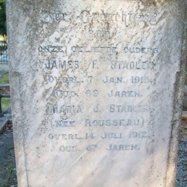 STADLER James F. -1915 &amp; Maria J. ROUSSEAU -1912