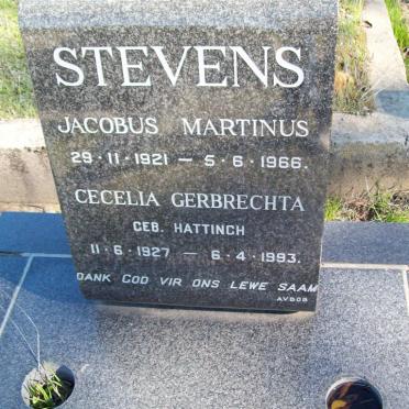 STEVENS Jacobus Martinus 1921-1966 &amp; Cecelia Gerbrechta HATTINGH 1927-1993