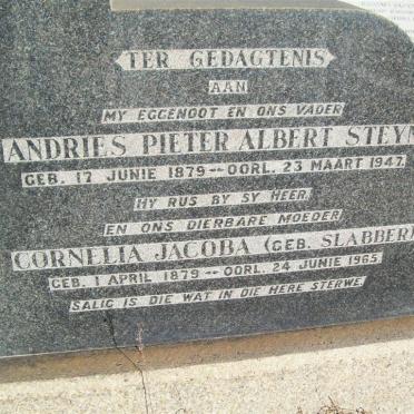 STEYN Andries Pieter Albert 1879-1947 &amp; Cornelia Jacoba SLABBER 1879-1965