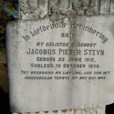 STEYN Jacobus Pieter 1912-1938
