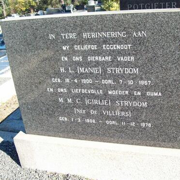 STRYDOM H.L. 1900-1967 &amp; M.M.C. DE VILLIERS 1906-1978