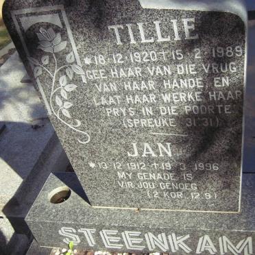 STEENKAMP Jan 1912-1996 &amp; Tillie 1920-1989