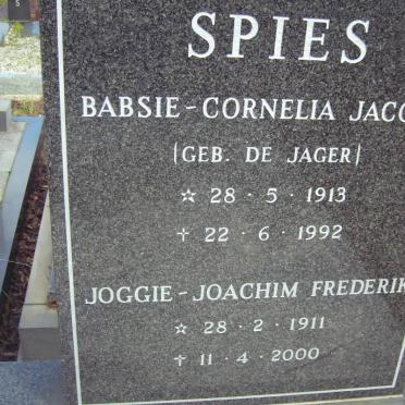 SPIES Joachim Frederik 1911-2000 &amp; Cornelia Jacoba DE JAGER 1913-1992