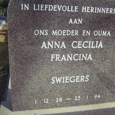 SWIEGERS Anna Cecilia Francina 1928-1994