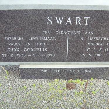SWART Dirk Cornelis 1908-1978 &amp; G.J.E. 1910-1993