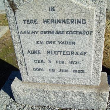 SLOTEGRAAF Auke 1875-1953