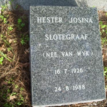 SLOTEGRAAF Hester Josina nee VAN WYK 1926-1988