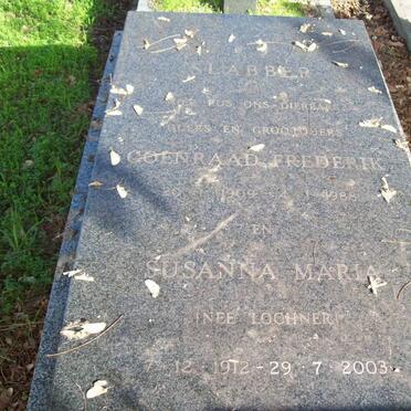 SLABBER Coenraad Frederik 1909-1988 &amp; Susanna Marie LOCHNER 1912-2003