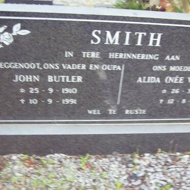 SMITH John Butler 1910-1991 &amp; Alida VAN SCHAIK 1912-1999