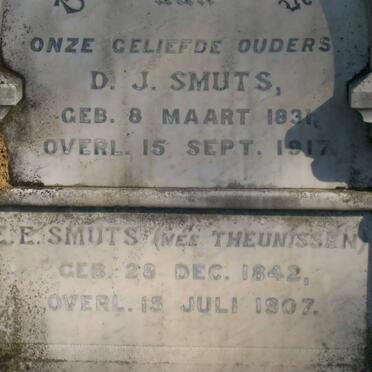 SMUTS D.J. 1831-1917 &amp; E.E. THEUNISSEN 1842-1907