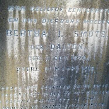 SMUTS Bertha L. nee DALTON 1876-1913