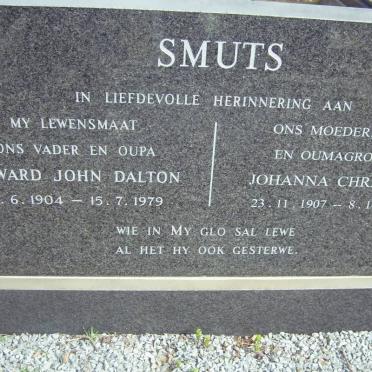SMUTS Edward John Dalton 1904-1979 &amp; Johanna Christina 1907-2001
