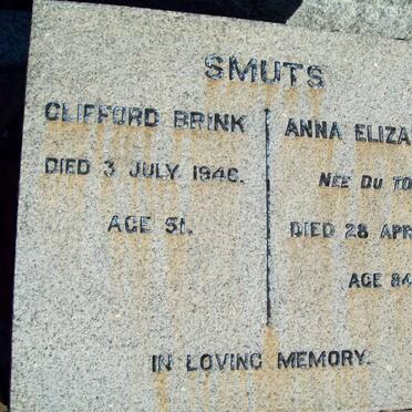 SMUTS Clifford Brink -1946 &amp; Anna Elizabeth DU TOIT -1975
