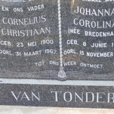 TONDER Cornelius Christiaan, van 1900-1967 &amp; Johanna Corolina BREDENHANN 1902-1969