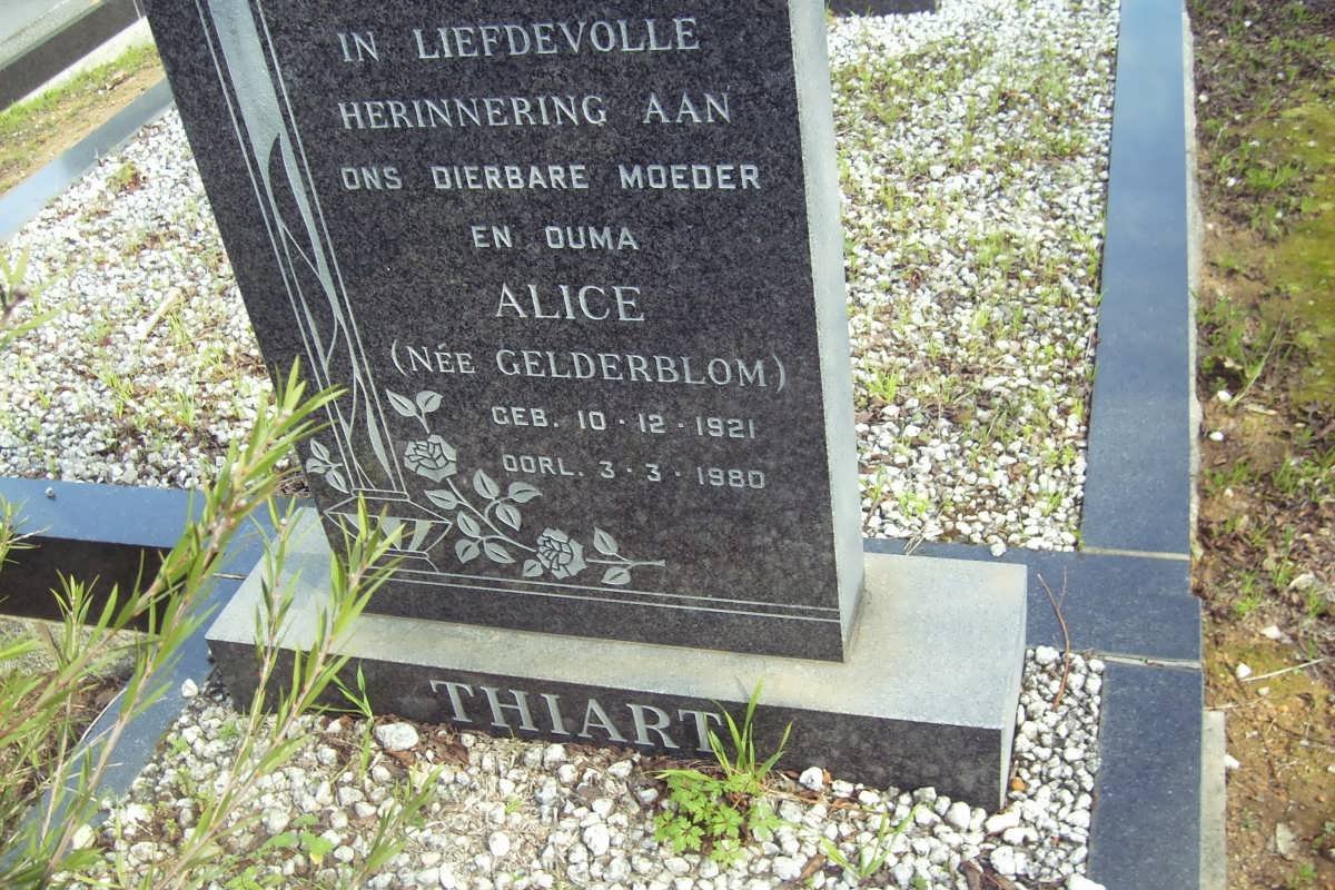 THIART Alice nee GELDERBLOM 1921-1980