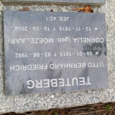 TEUTEBERG Otto Bernhard Friedrich 1915-1992 &amp; Cornelia MOEZELAAR 1919-2004