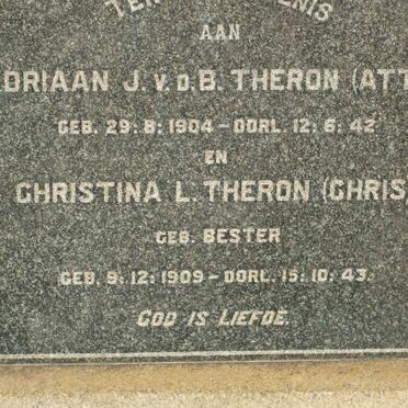 THERON Adriaan J. v.d.B. 1904-1942 &amp; Christina L. BESTER 1909-1943