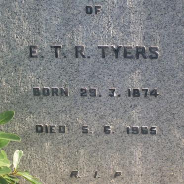 TYERS E.T.R. 1874-1965