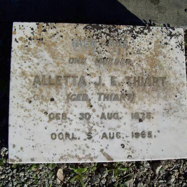 THIART Alletta J.E. nee THIART 1878-1965