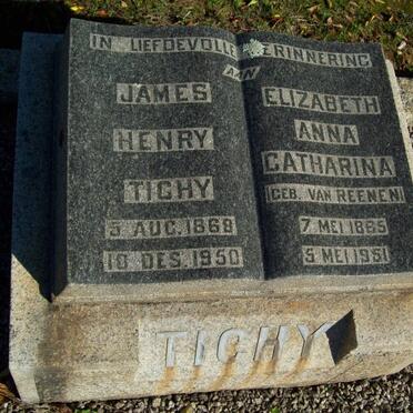 TICHY James Henry 1868-1950 &amp; Elizabeth Anna Catharina VAN REENEN 1865-1951