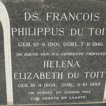 TOIT Francois Philippus, du 1901-1961 &amp; Helena Elizabeth 1909-1982