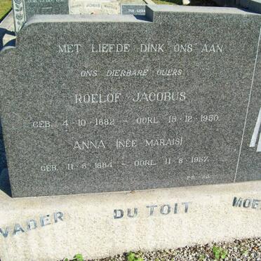 TOIT Roelof Jacobus, du 1882-1950 &amp; Anna MARAIS 1884-1957