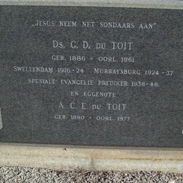 TOIT G.D., du 1886-1961 &amp; A.C.E. 1890-1977