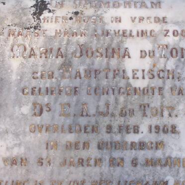 TOIT Maria Josina, du nee HAUPTFLEISCH -1908