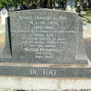 TOIT Daniel Francois, du 1883-1944 &amp; Hester Petronella LOOTS 1888-1961