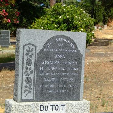 TOIT Daniel Petrus, du 1911-2003 &amp; Anna Susanna ERWEE 1917-1960