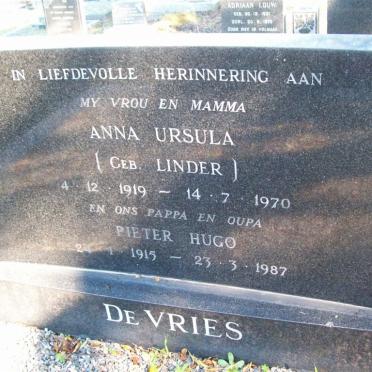 VRIES Pieter Hugo, de 1915-1987 &amp; Anna Ursula LINDER 1919-1970