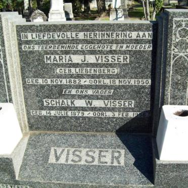 VISSER Schalk W. 1879-1956 &amp; Maria J. LIEBENBERG 1882-1950