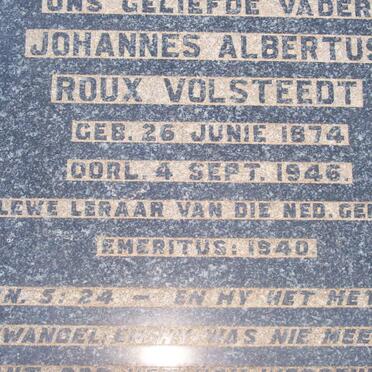 VOLSTEEDT Johannes Albertus Roux 1874-1946 &amp; Catherina Henrietta ROUX 1881-1942