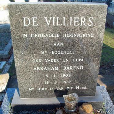 VILLIERS Abraham Barend, de 1909-1987