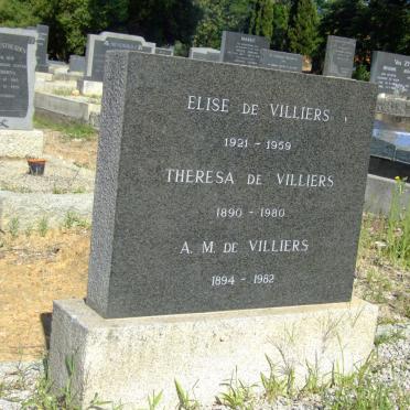 VILLIERS Elise, de 1921-1959 :: DE VILLIERS Theresa 1890-1980 :: DE VILLIERS A.M. 1894-1982