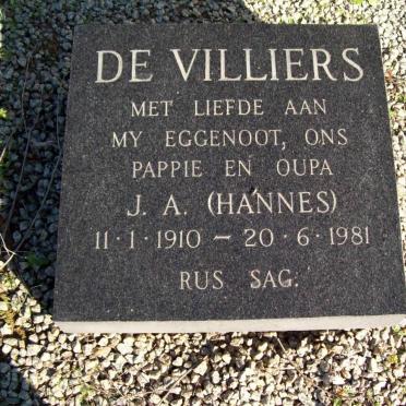 VILLIERS J.A, de 1910-1981
