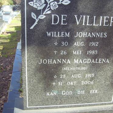 VILLIERS Willem Johannes, de 1912-1983 &amp; Johanna Magdalena NEETHLING 1915-2006
