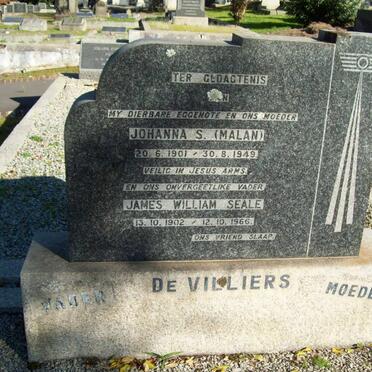 VILLIERS James William Seale, de 1902-1966 &  Johanna S. MALAN 1901-1949