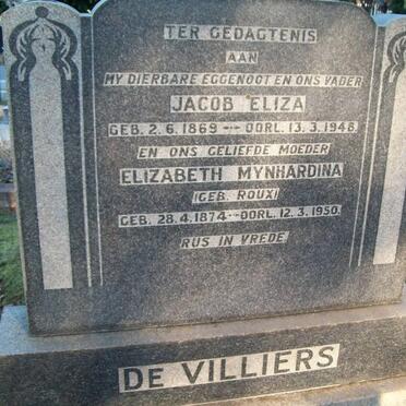VILLIERS Jacob Eliza, de 1869-1948 & Elizabeth Mynhardina ROUX 1874-1950
