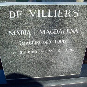 VILLIERS Maria Magdalena, de nee LOUW 1959-2001
