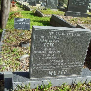 WEVER Ette 1926-1996