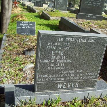 WEVER Ette 1926-1996