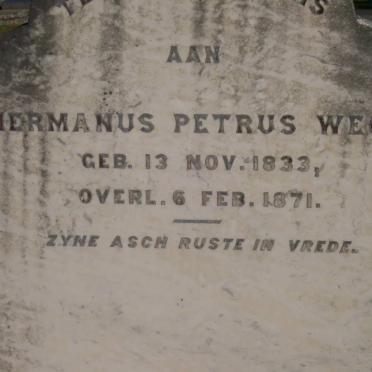 WEGE Hermanus Petrus 1833-1871