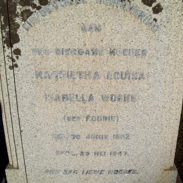 WOEKE Margrietha Louisa Isabella nee FOURIE 1882-1947