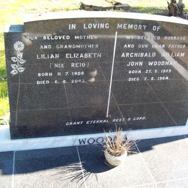 WOODMAR Archibald William Johan 1909-1964 &amp; Lilian Elizabeth REID 1908-2002
