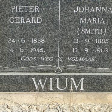 WIUM Pieter Gerard 1858-1945 &amp; Johanna Maria SMITH 1885-1963